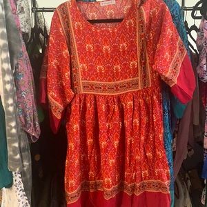 Floral Mini Dress Red